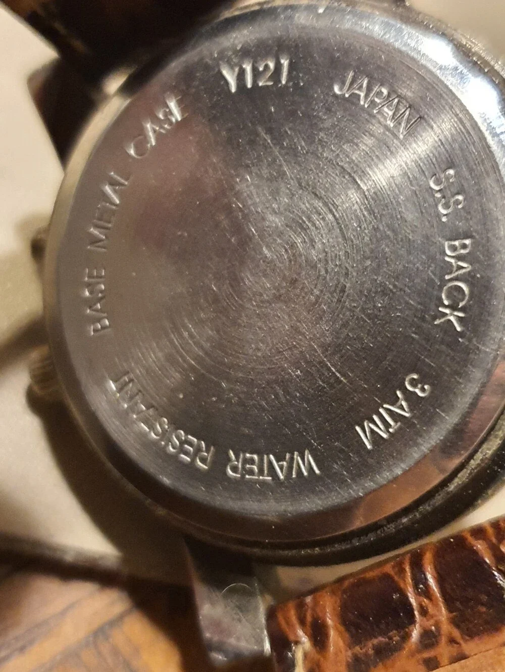 10/$20 Vtg Aqualite Quartz Silver/White Leather Men's Watch